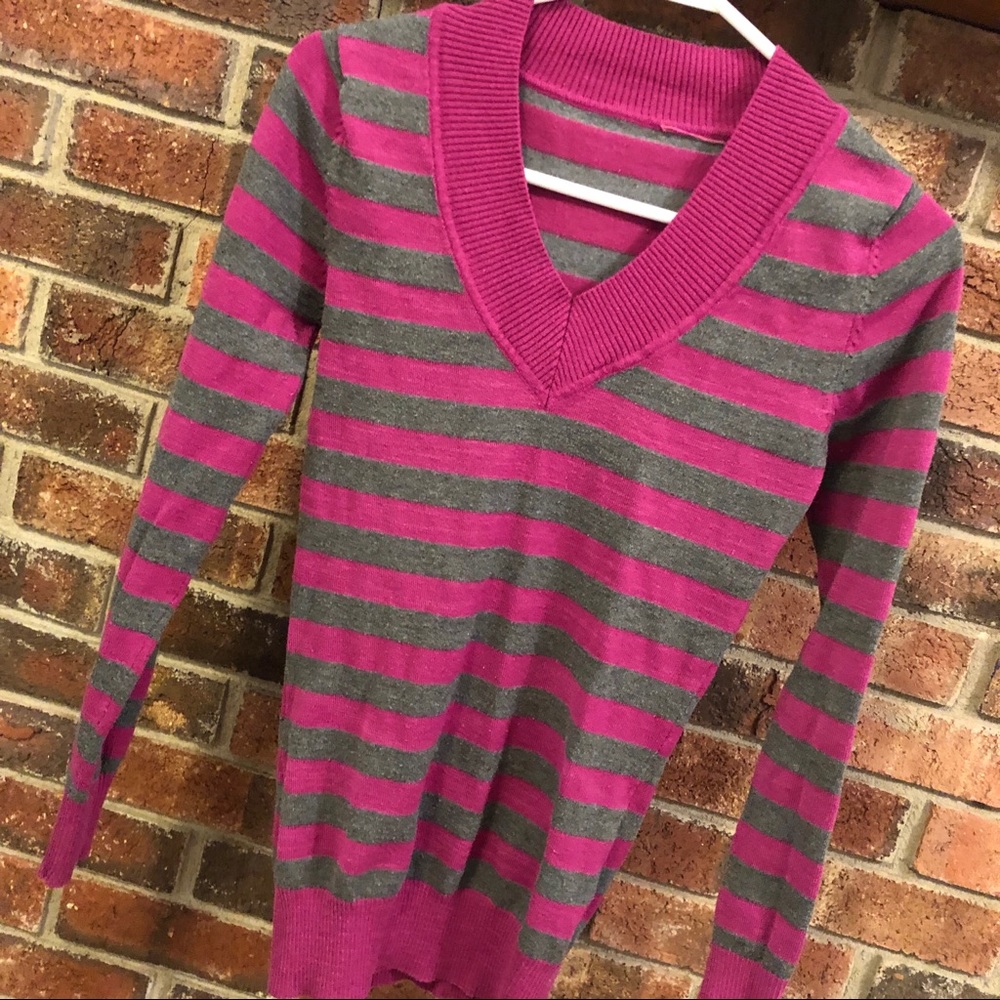 Striped v-neck
